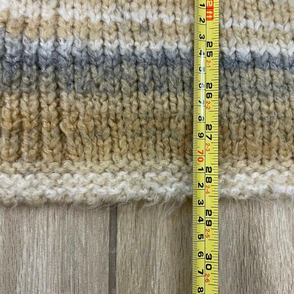 Anthropologie Striped Open Knit Cardigan Sweater Beige Gray Women’s Small - Picture 5 of 7